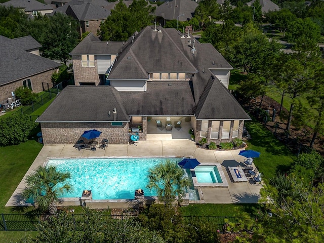 19003 Cove Manor Dr, Cypress, TX 77433 - aerial view of property and surrounding area featuring a pool