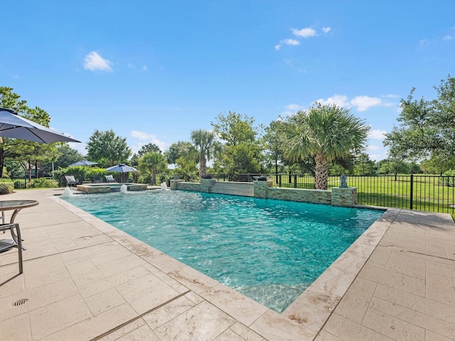 19003 Cove Manor Dr, Cypress, TX 77433 - view of pool featuring a patio and a pool with connected hot tub