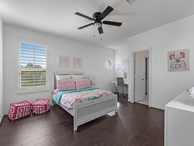 19003 Cove Manor Dr, Cypress, TX 77433 - bedroom featuring wood finished floors and a ceiling fan