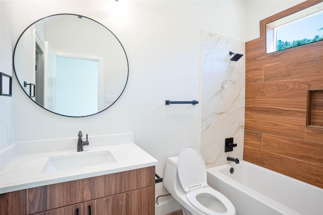 2117 Sauer St, Houston, TX 77004 - bathroom with toilet, vanity, and shower / washtub combination