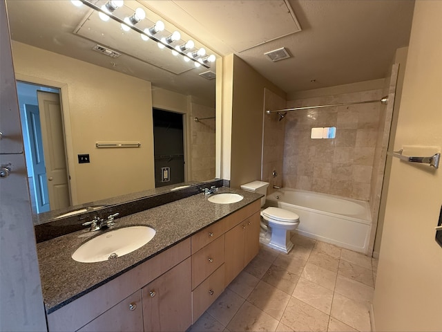 3505 Sage Rd Unit 1807, Houston, TX 77056 - full bath with double vanity, shower / tub combination, and tile patterned flooring