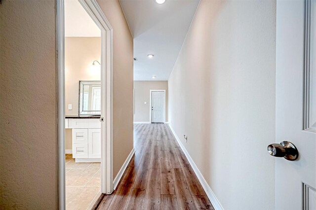 6702 Utah St, Houston, TX 77091 - hallway with wood finished floors and baseboards