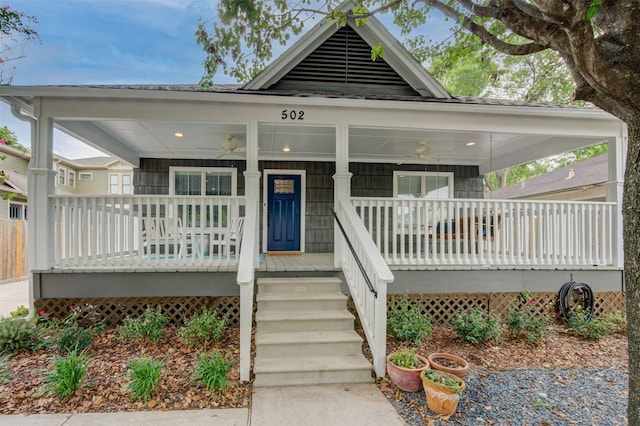 502 Enid St, Houston, TX 77009 - view of front of home with covered porch and ceiling fan
