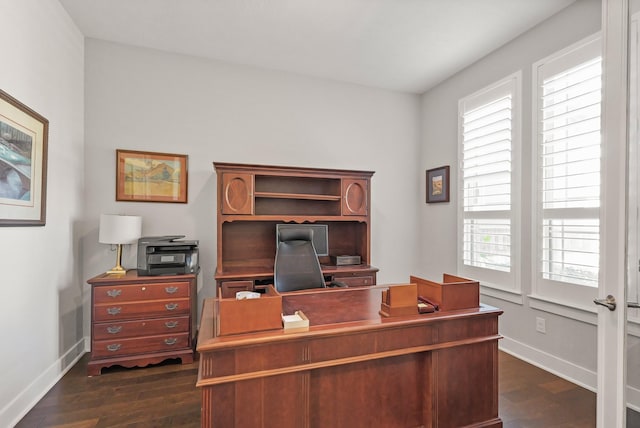6602 Rochester Lake Loop, Katy, TX 77493 - office space featuring dark wood-style flooring, healthy amount of natural light, and baseboards