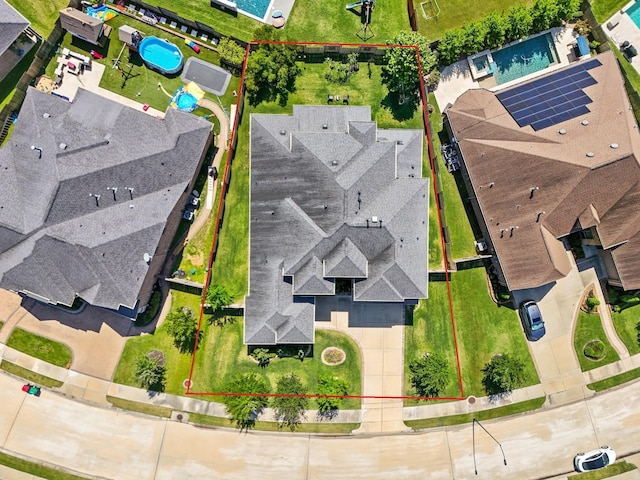6602 Rochester Lake Loop, Katy, TX 77493 - aerial overview of property's location with property parcel outlined and a pool area