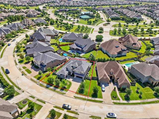 6602 Rochester Lake Loop, Katy, TX 77493 - aerial perspective of suburban area featuring property boundaries highlighted