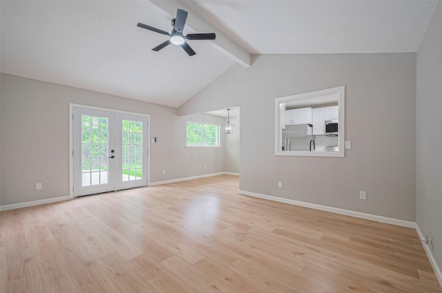 10623 Dunvegan Way, Houston, TX 77013 - unfurnished room featuring a ceiling fan, light wood-type flooring, and baseboards