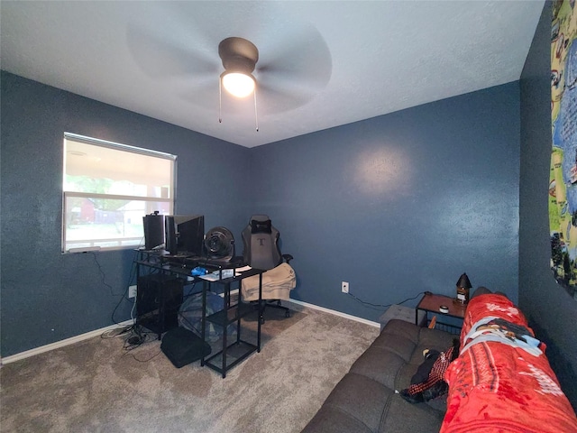 405 Wakefield Rd, Conroe, TX 77316 - carpeted office space featuring ceiling fan and baseboards