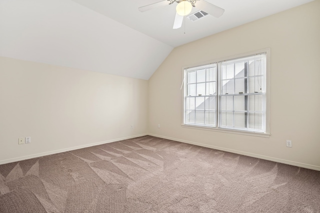 1938 Norfolk St, Houston, TX 77098 - additional living space featuring carpet flooring, lofted ceiling, a ceiling fan, and baseboards