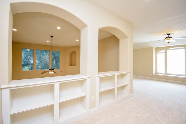 1611 Whitfield St, Sugar Land, TX 77479 - hall with carpet flooring, recessed lighting, and arched walkways