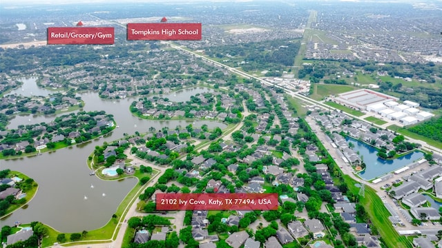 2102 Ivy Cove Ct, Katy, TX 77494 - drone / aerial view of a nearby body of water