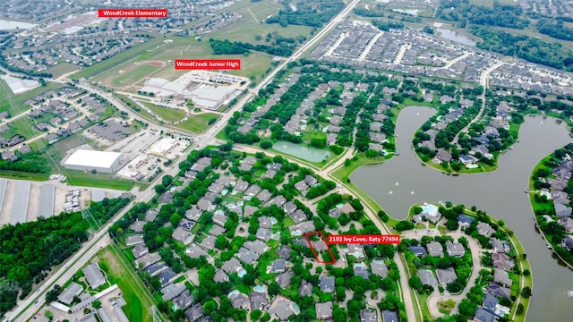 2102 Ivy Cove Ct, Katy, TX 77494 - aerial view of property's location with a large body of water