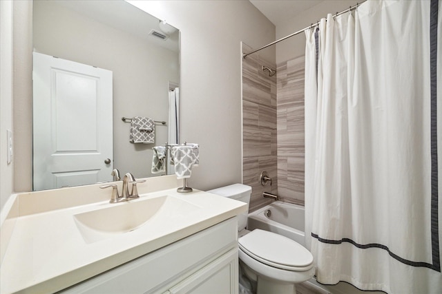 8918 Aventino Way, Houston, TX 77080 - bathroom featuring toilet, vanity, and shower / tub combo with curtain