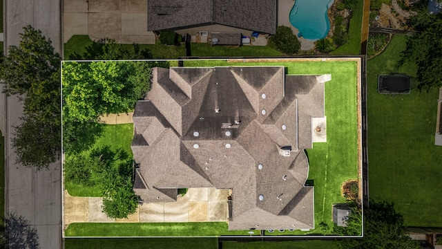 6019 Majestic Pines Dr, Houston, TX 77345 - aerial overview of property's location featuring a pool area and property parcel outlined