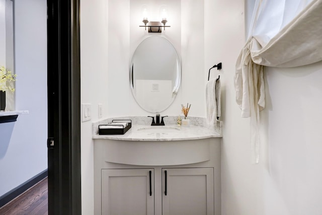 1540 Lawrence St, Houston, TX 77008 - bathroom with vanity and wood finished floors