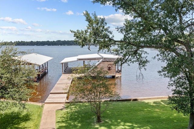 678 Sawmill St, Crockett, TX 75835 - dock area with a water view and a yard
