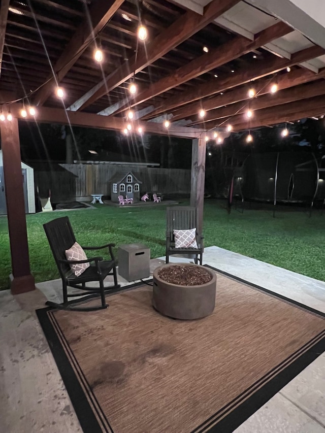 10207 Chatterton Dr, Houston, TX 77043 - view of patio with an outdoor fire pit