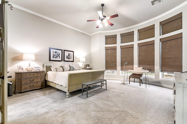 27511 Becketts Knoll Ct, Katy, TX 77494 - carpeted bedroom featuring ornamental molding and ceiling fan