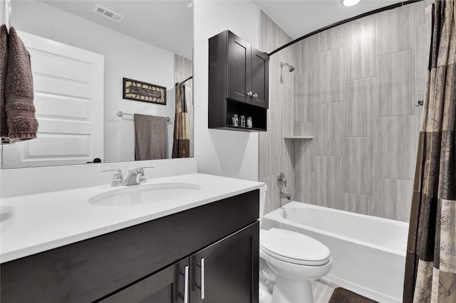 11930 Mccallister Run Dr, Humble, TX 77346 - full bathroom featuring vanity, shower / tub combo, and toilet