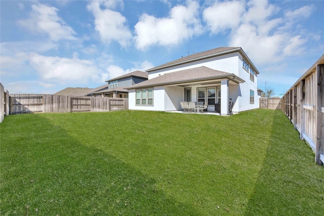 11930 Mccallister Run Dr, Humble, TX 77346 - rear view of house featuring stucco siding and a patio