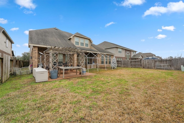 18110 Berry Garden Ln, Spring, TX 77379 - back of property featuring a pergola, brick siding, and a patio area