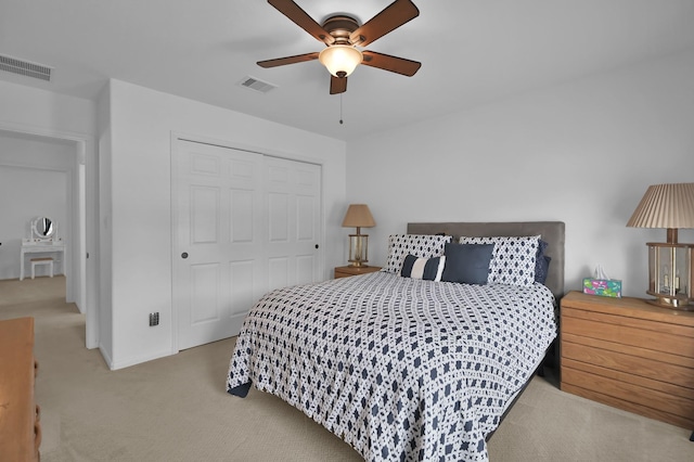 16923 Fondness Park Dr, Spring, TX 77379 - bedroom with carpet, a closet, and a ceiling fan