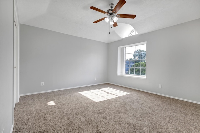 1535 Carbonear Dr, Channelview, TX 77530 - carpeted spare room featuring lofted ceiling, ceiling fan, and baseboards