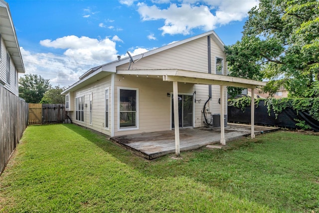 1535 Carbonear Dr, Channelview, TX 77530 - back of house with a wooden deck and cooling unit