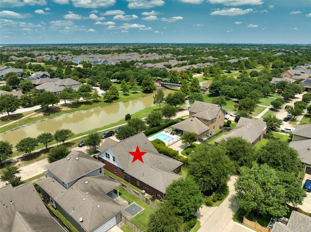16826 Paynes Creek Dr, Cypress, TX 77433 - aerial perspective of suburban area with a large body of water