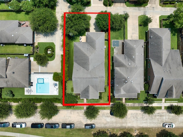 16826 Paynes Creek Dr, Cypress, TX 77433 - aerial perspective of suburban area featuring a pool