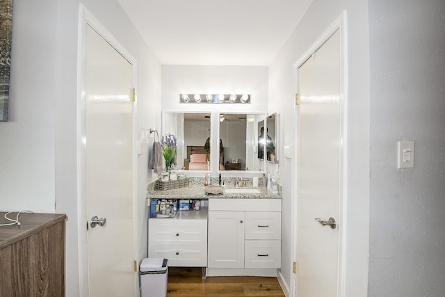 4623 Tealgate Dr, Spring, TX 77373 - bathroom with vanity and wood finished floors