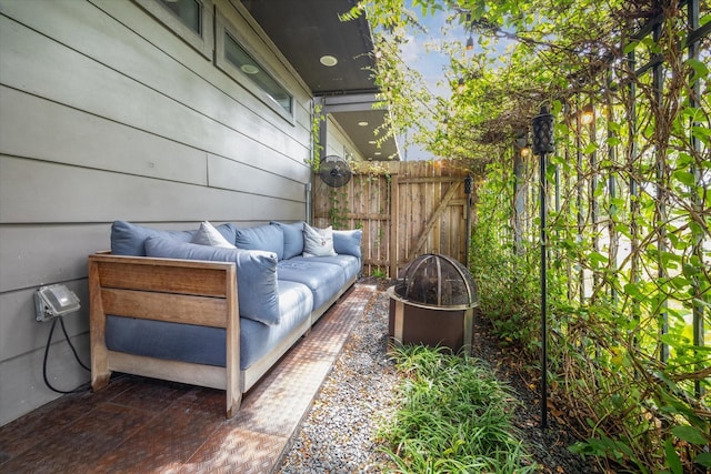 5121 Elysian St, Houston, TX 77009 - view of patio / terrace with an outdoor living space