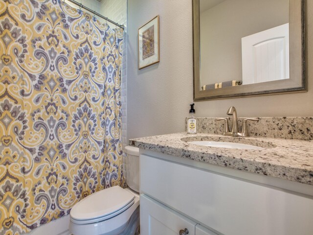 221 W 25th St Unit A, Houston, TX 77008 - bathroom with vanity, toilet, and a shower with curtain