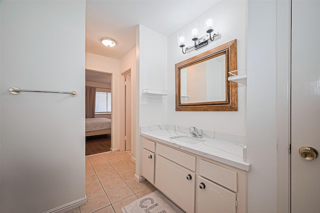4304 Sherwood Ln Unit 106, Houston, TX 77092 - bathroom featuring vanity, tile patterned floors, and connected bathroom