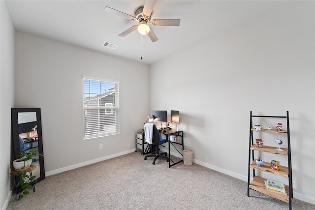 3125 Skyrock Dr, Houston, TX 77063 - office space featuring carpet floors, ceiling fan, and baseboards