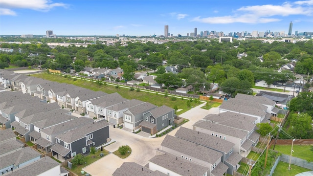 3125 Skyrock Dr, Houston, TX 77063 - aerial perspective of suburban area with skyline
