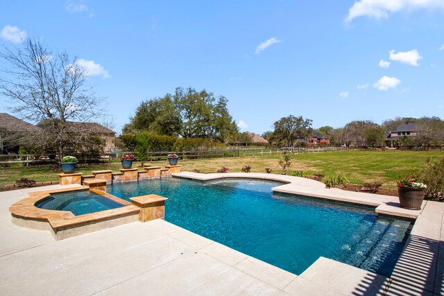 3610 Wellspring Lake Dr, Fulshear, TX 77441 - view of swimming pool with a patio area and a pool with connected hot tub