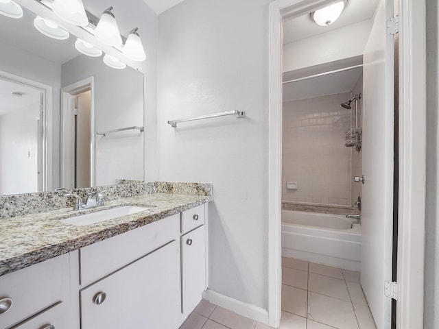 6633 W Airport Blvd Unit 1106, Houston, TX 77035 - full bathroom featuring vanity, tile patterned floors, shower / washtub combination, and baseboards