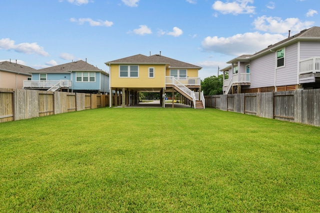 269 Bay Oaks Dr, La Porte, TX 77571 - rear view of house featuring stairs and a shingled roof