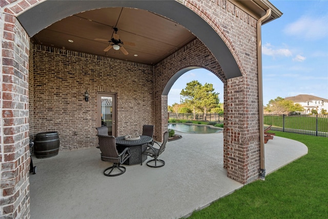 2410 Legends Way, Katy, TX 77493 - view of patio / terrace featuring ceiling fan