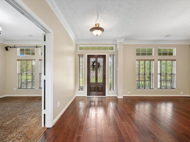 32411 Autumn Forest Ct, Magnolia, TX 77354 - entryway with baseboards, crown molding, and hardwood / wood-style flooring