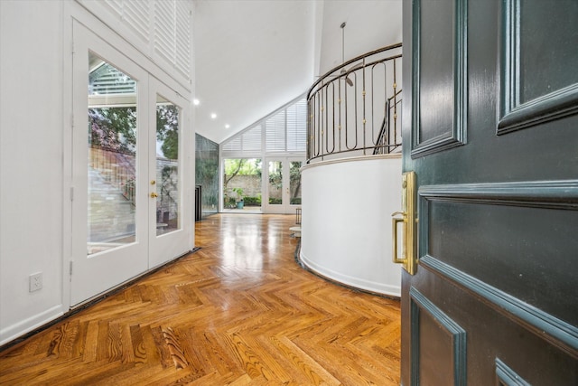 4 River Hollow Ln, Houston, TX 77027 - entryway with a high ceiling and french doors