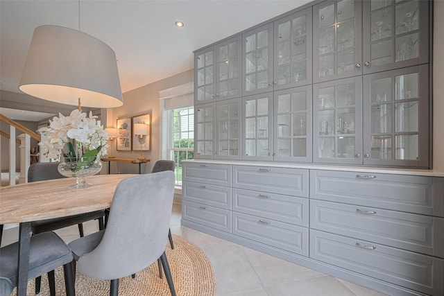 14827 River Forest Dr, Houston, TX 77079 - tiled dining room with recessed lighting