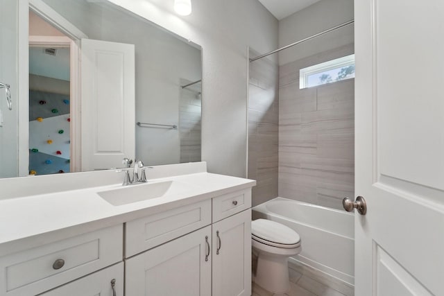 103 Catesby Ct, Conroe, TX 77304 - bathroom with vanity, toilet, and shower / washtub combination