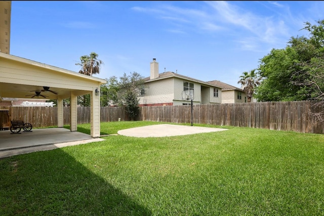 18222 Winding Timbers Ln, Humble, TX 77346 - view of yard with a patio area and a ceiling fan