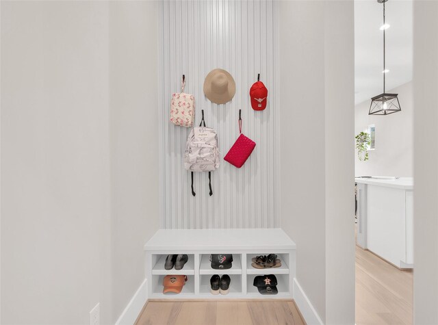 407 Sikes St, Houston, TX 77018 - mudroom featuring wood finished floors and baseboards