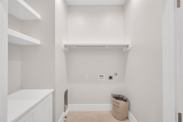 407 Sikes St, Houston, TX 77018 - laundry area with hookup for an electric dryer and light tile patterned floors