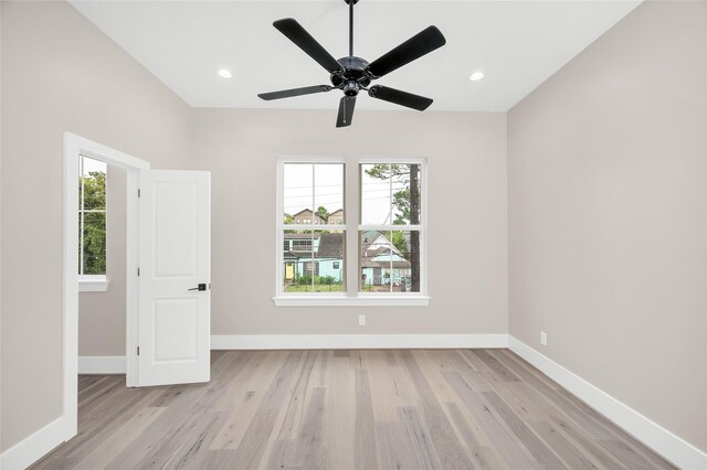 407 Sikes St, Houston, TX 77018 - spare room with light wood finished floors, baseboards, and recessed lighting