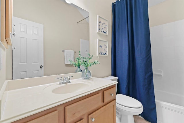 2918 Bright Sky Ct, Spring, TX 77386 - full bathroom with toilet, vanity, shower / tub combo with curtain, and tile patterned floors