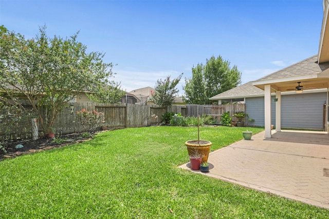 2918 Bright Sky Ct, Spring, TX 77386 - view of yard featuring a patio and ceiling fan